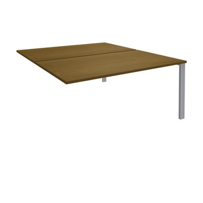 Bureau Bench IRIS - L140 cm - Plan suivant - Pieds aluminium - plateau imitation noyer