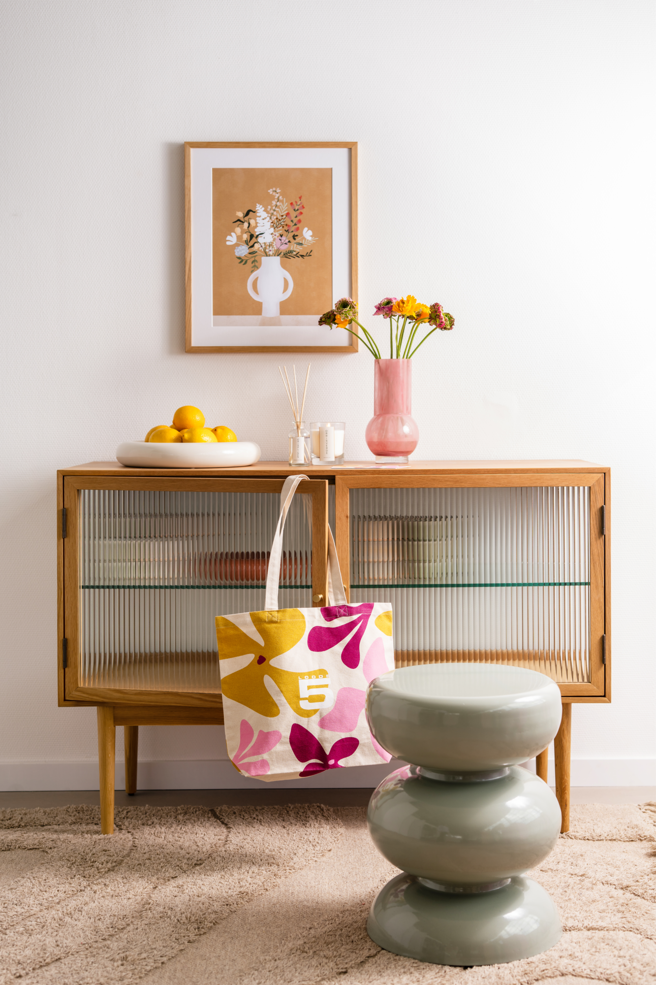 Bijzettafel Mala glossy sky