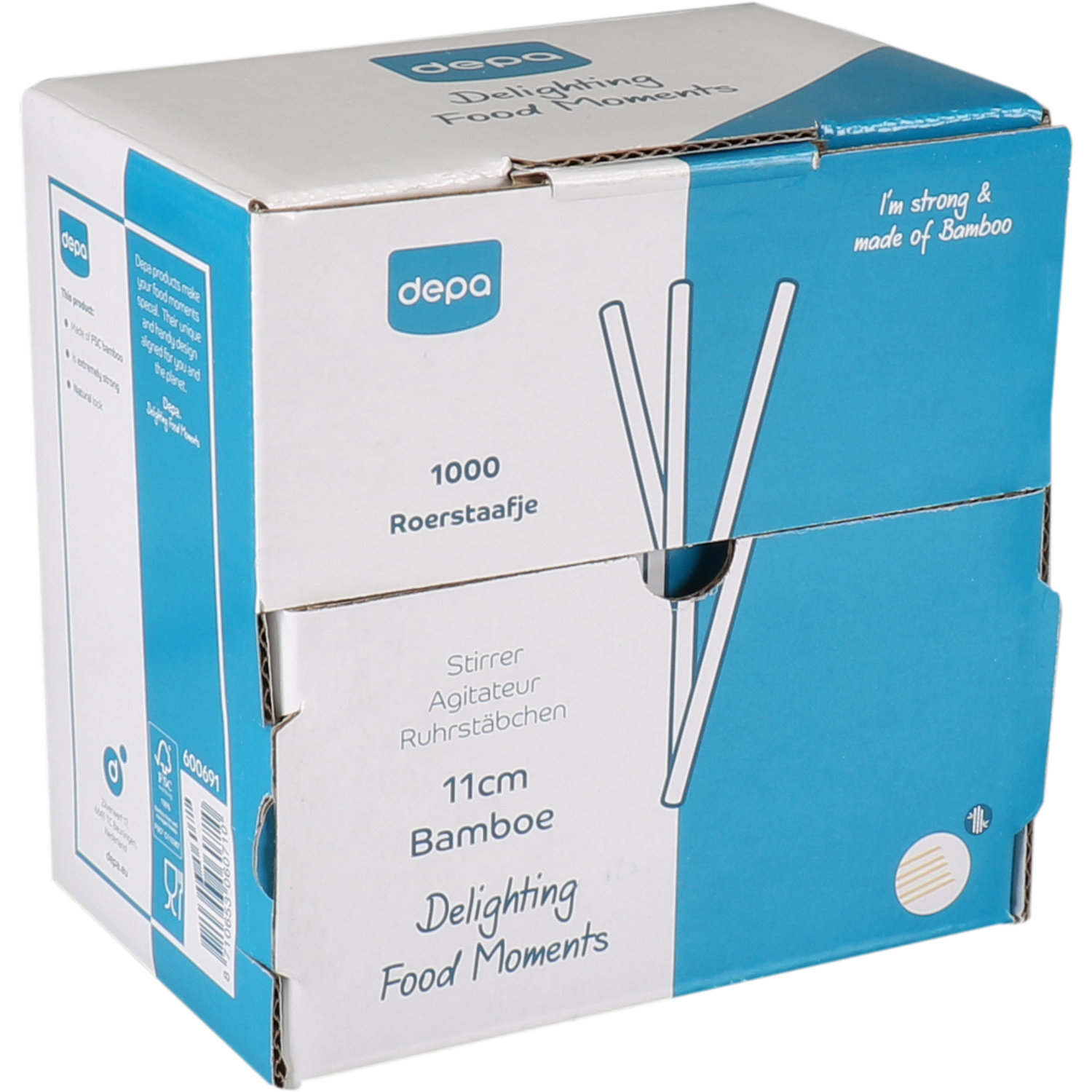 Depa Roerstaafje, bamboe, 5x110mm, naturel