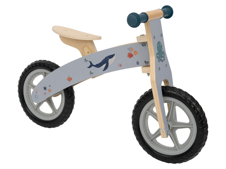 Houten schommeldier of loopfiets