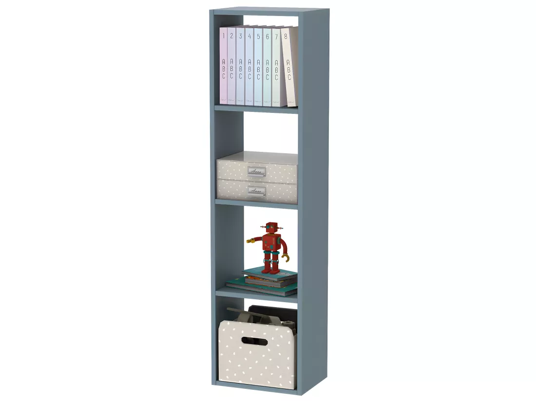 Etagère / Séparateur de pièces coloris bleu - Hauteur 130 x Longueur 34 x Profondeur 25 cm