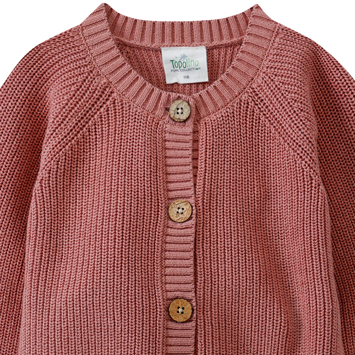 Topolino Pure Collection Mädchen Strickjacke mit Raglanärmeln rostbraun
