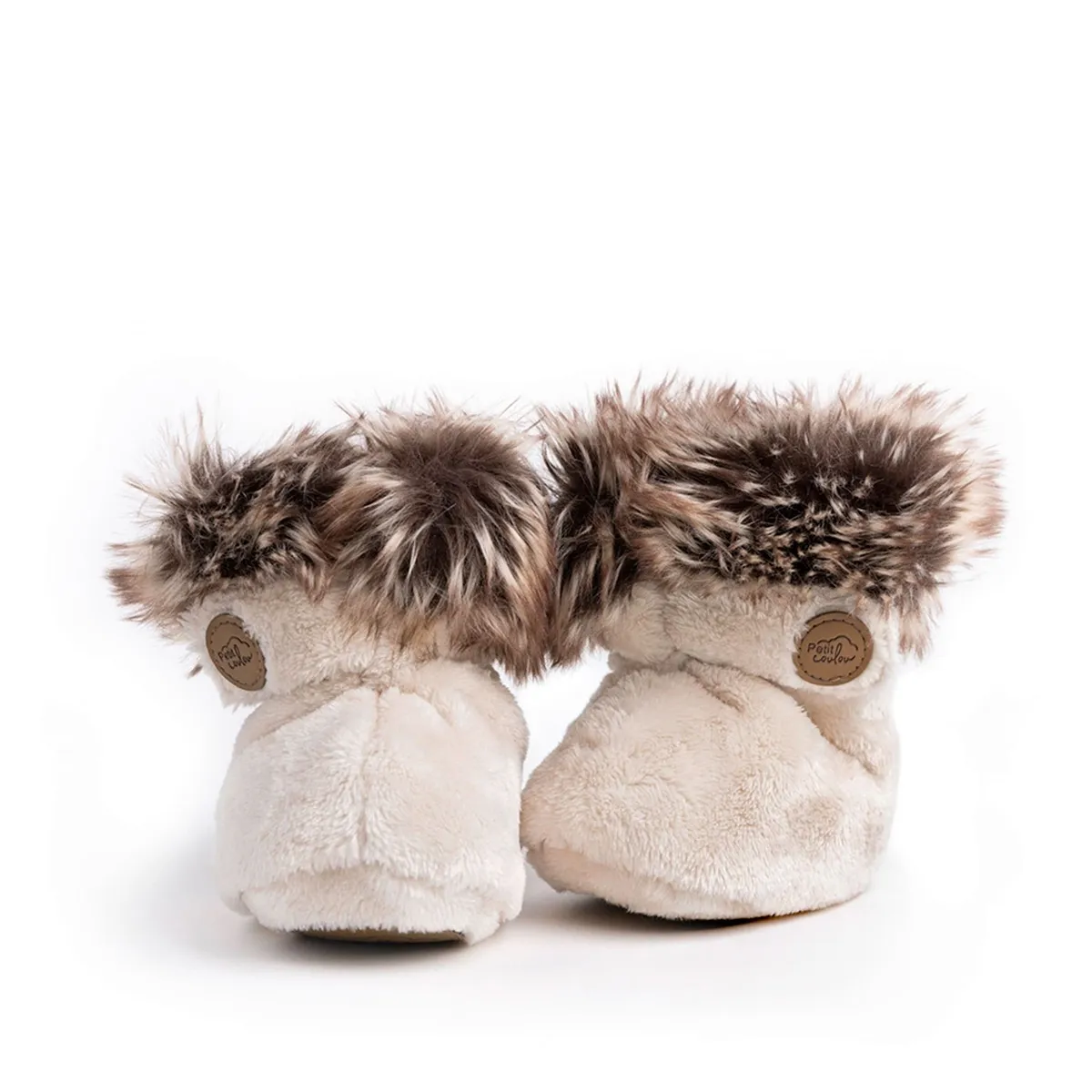 Petit Coulou Bottines d'hiver pour bébé Crème 0-6mois