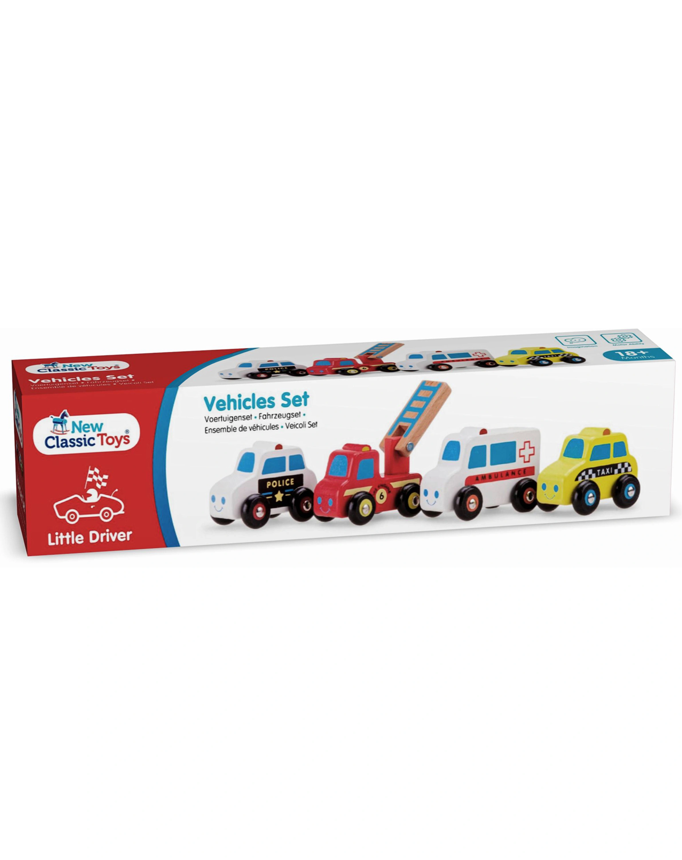 Mini-Einsatzfahrzeuge 4er-Set aus Holz