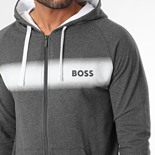 Sweat Zippé Capuche Authentic 50503065 Gris Anthracite Chiné