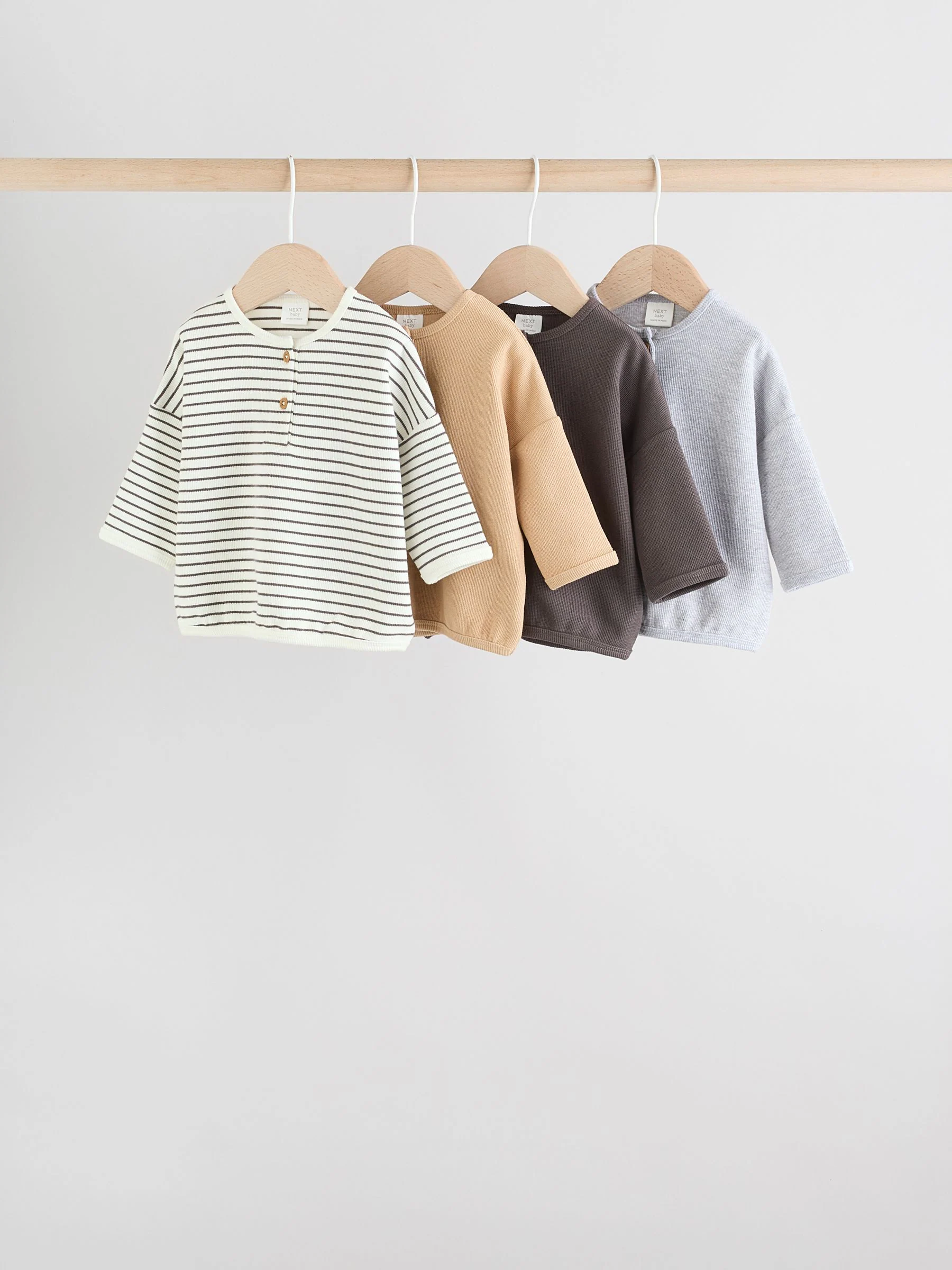 Mono Streep - Baby T-shirts met lange mouwen 4 stuks (0mnd-2jr)