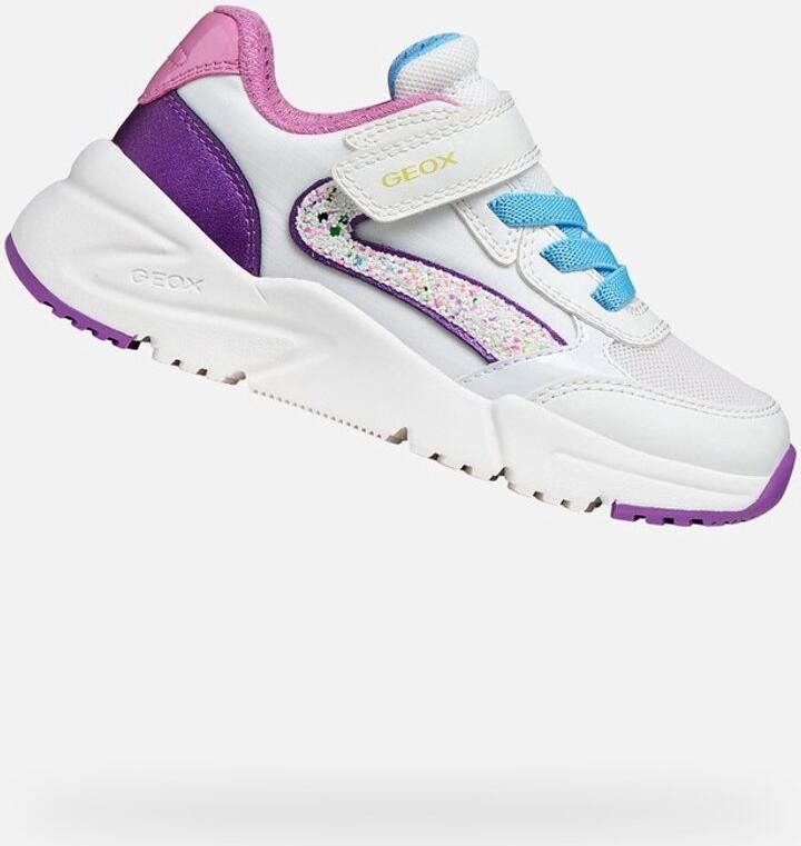 GEOX LOFTUS MEISJES Sneakers WIT DONKERPAARS