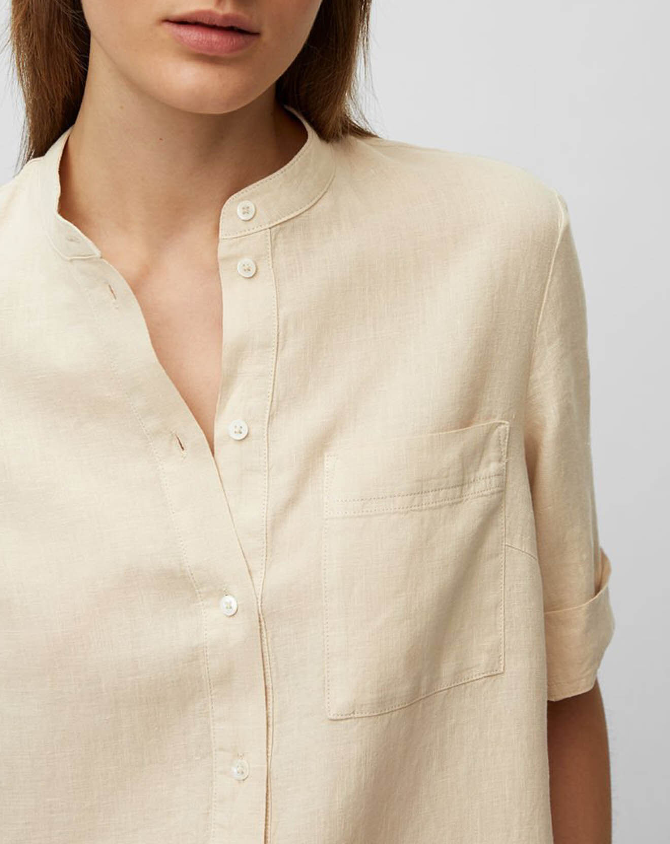 Marc O'Polo Tunique 100% Lin col mao beige