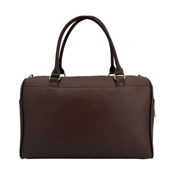 Isoki Double Zip Satchel - Quilted - Chocolate