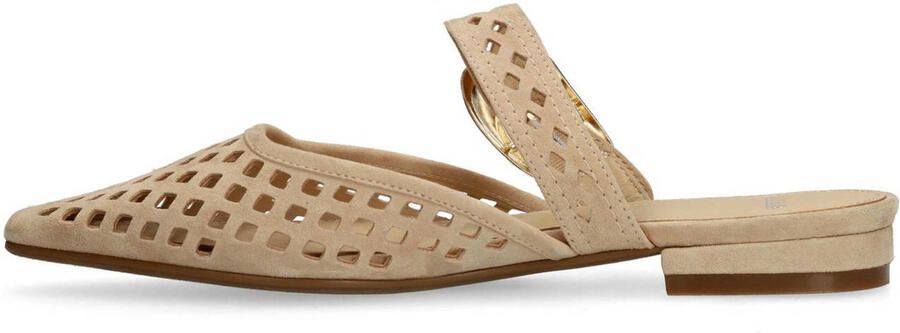 Manfield Dames Beige leren instappers