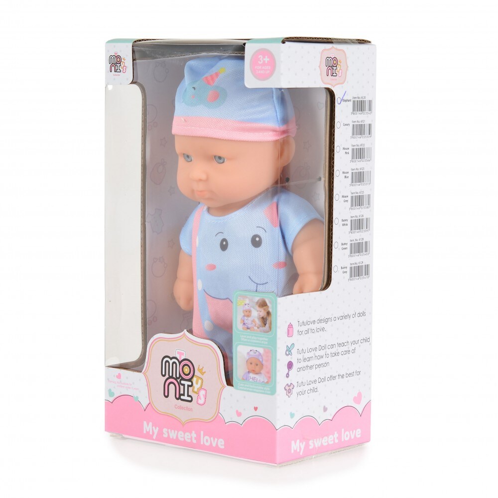 Moni Kinderpuppe 20 cm Babypuppe, Spielpuppe, Mütze, bewegliche Arme ab 3 Jahren rosa