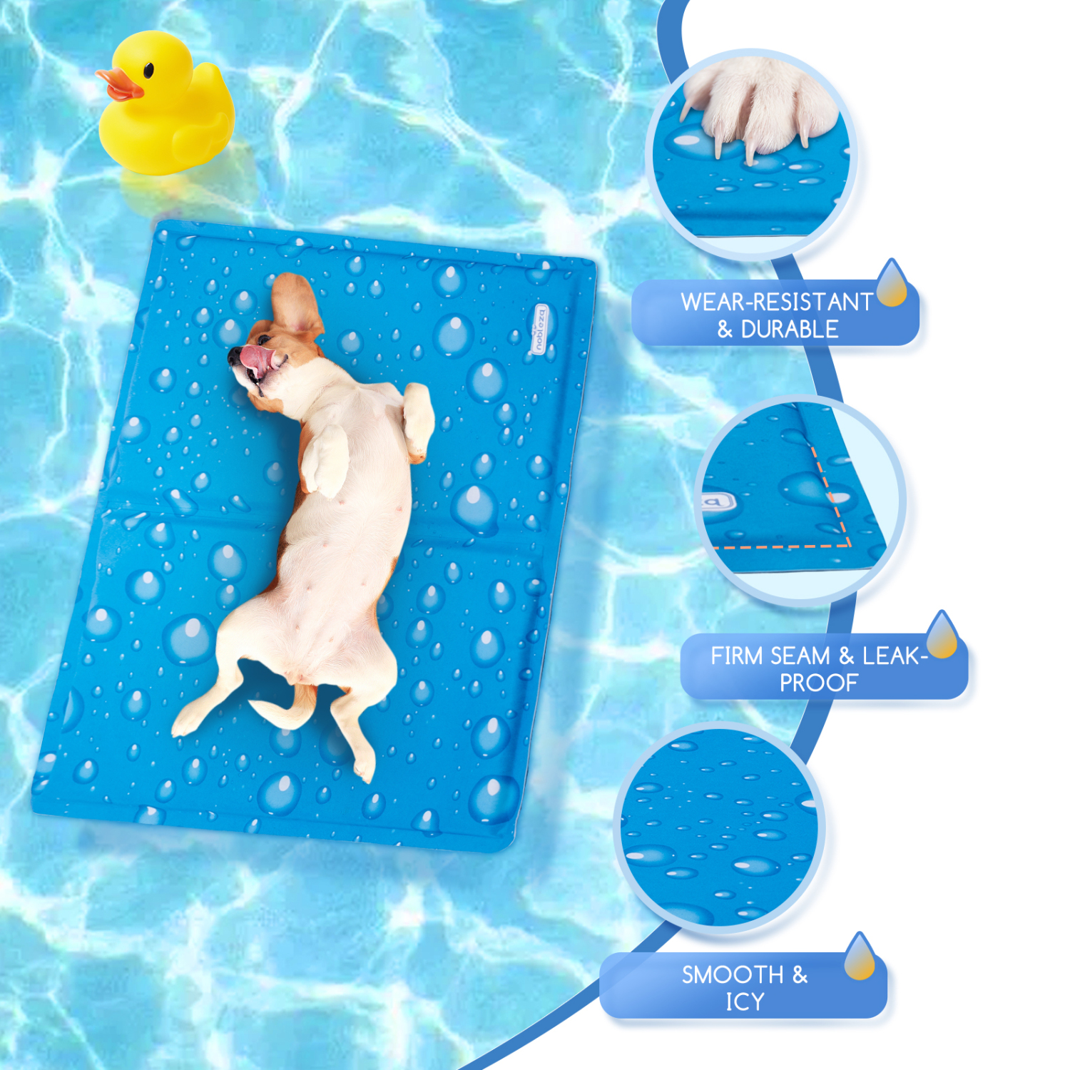 Tapete Refrescante Nobleza para Cães e Gatos, Cama Refrescante para Animais de Estimação 50*40cm, Cobertor Refrescante para Cães de Pequeno e Médio Porte, Tapete de Gel Atóxico Ativado por Pressão, Tamanho P