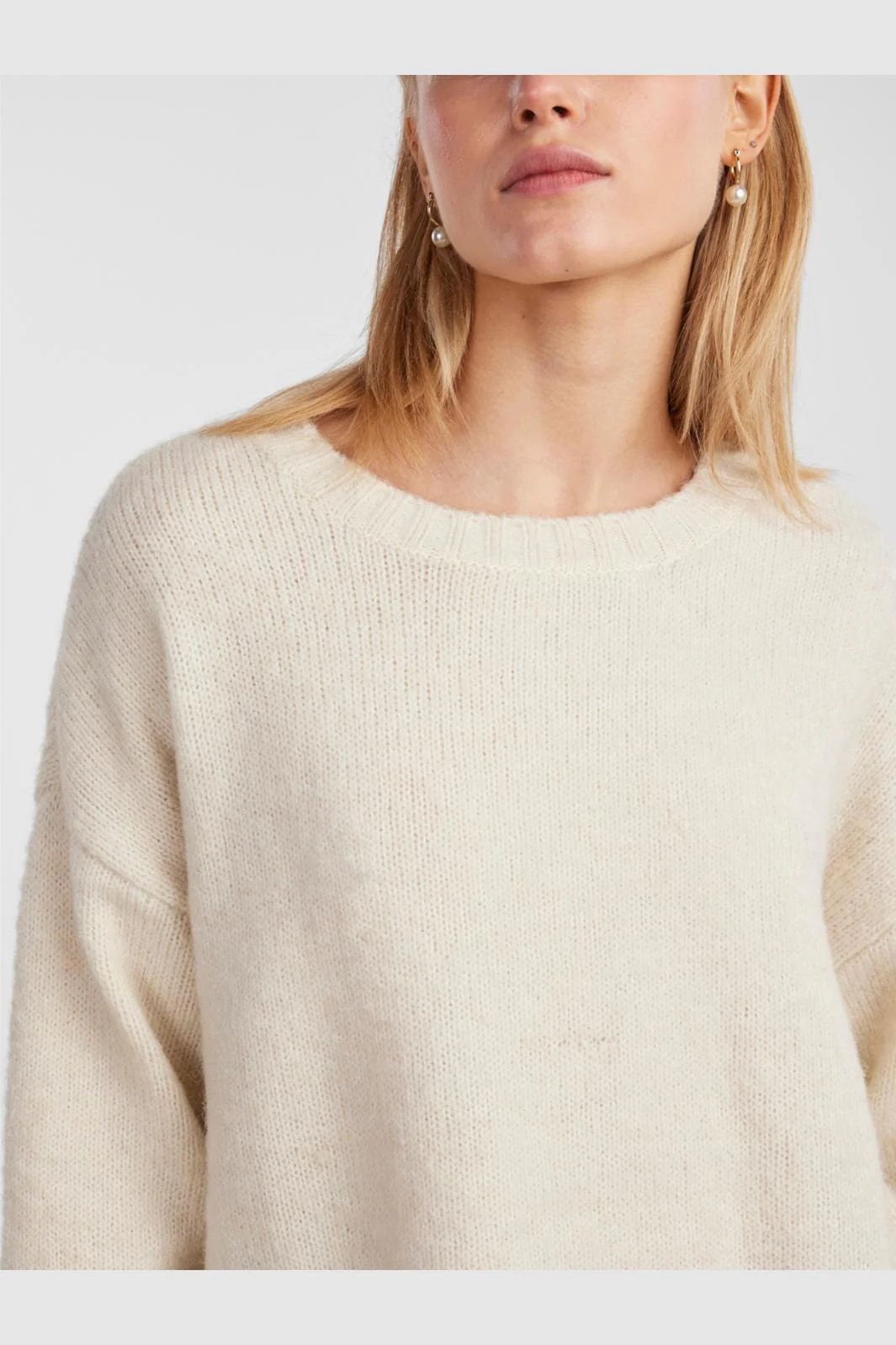 Pieces Pcnancy Ls Loose O-Neck Knit 4262773 birch