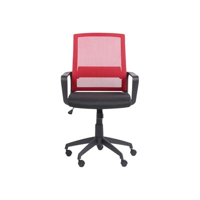 Fauteuil de bureau LIBERTY 01 - accoudoirs fixes - sans appui-tête - noir et rouge