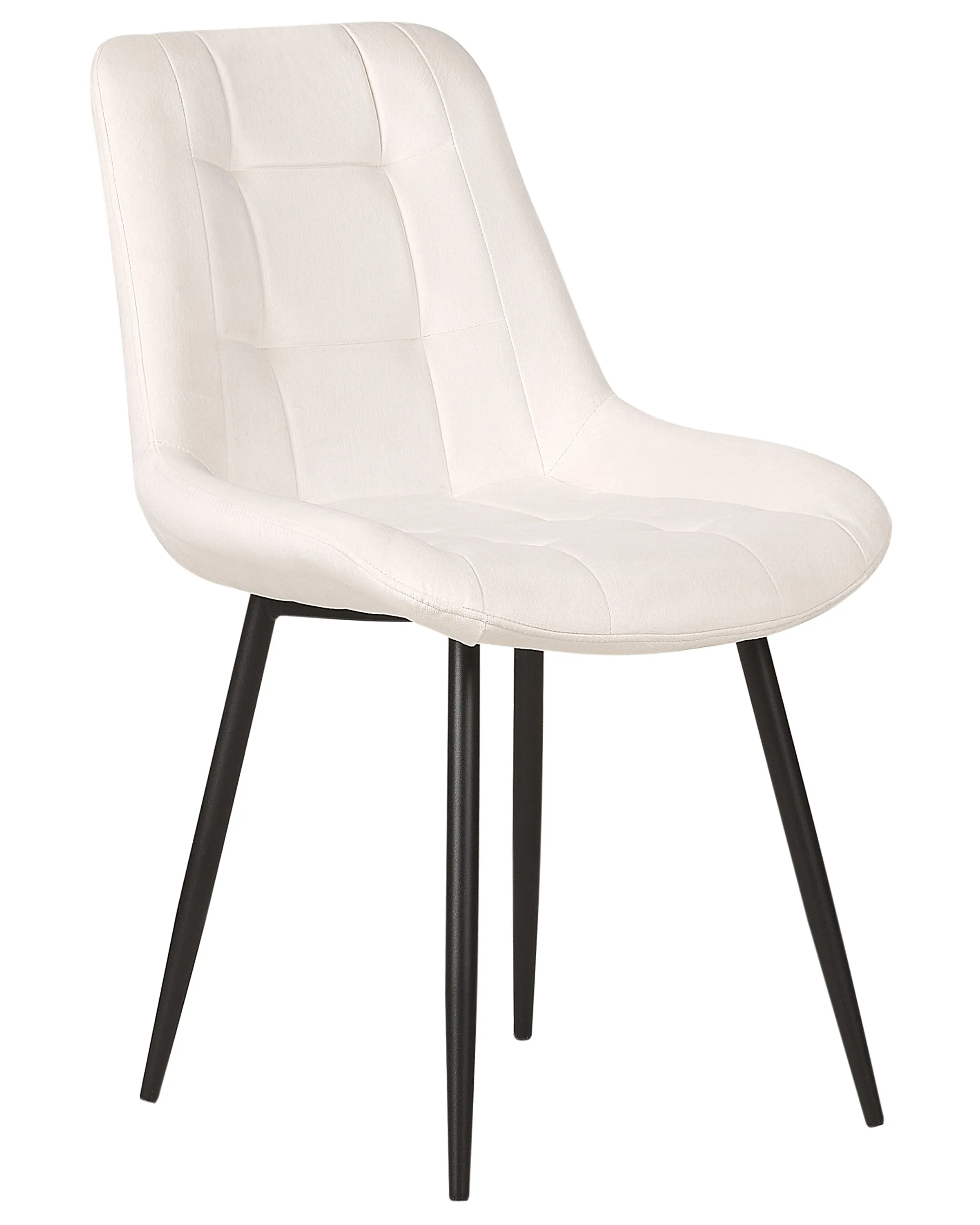 Set van 2 eetkamerstoelen MELROSE Fluweel Gebroken wit