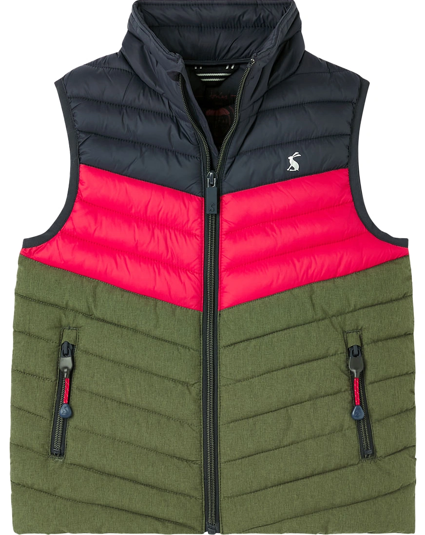 Steppweste CROFTON COLOURBLOCK in rot/khaki