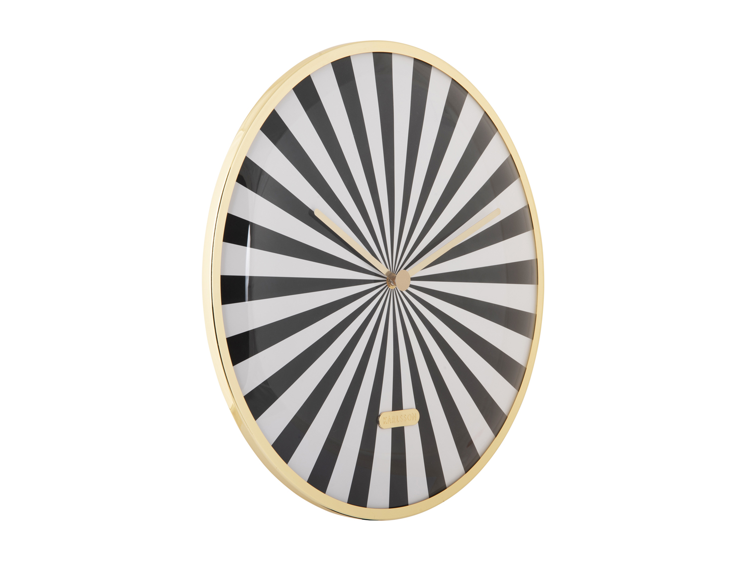 Wall clock Candy Swirl Dome black & white