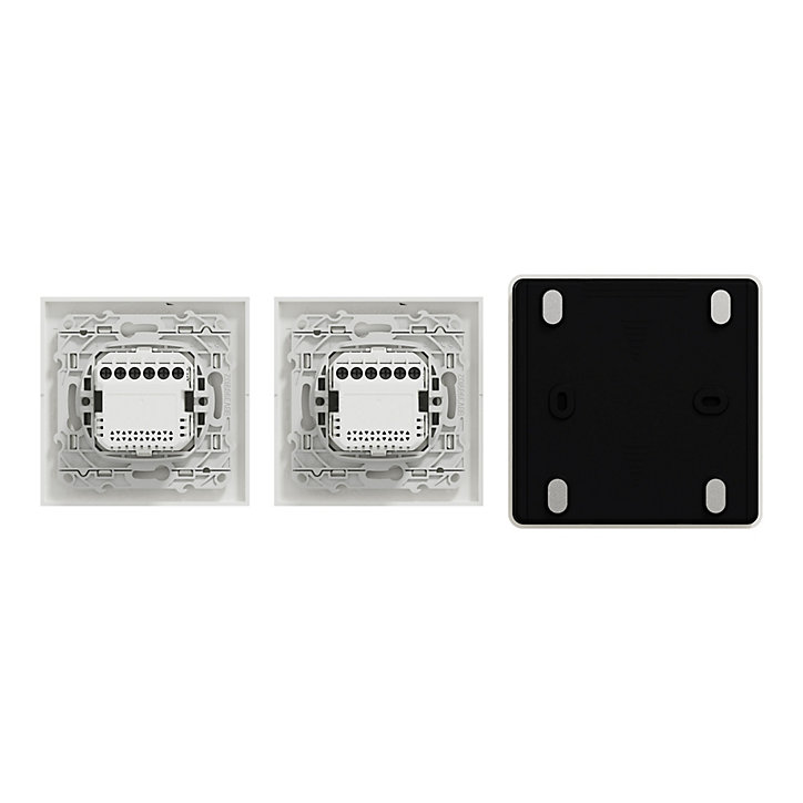 Kit volet roulant avec 2 interrupteurs va-et-vient + passerelle wifi + 2 plaques de finition simples Schneider Electric Odace Wiser blanc