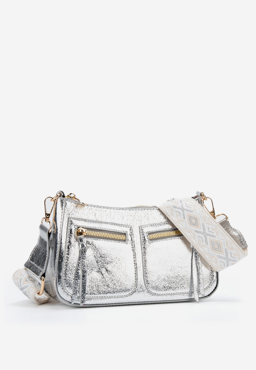 Sac bandoulière femme argent Sabrya
