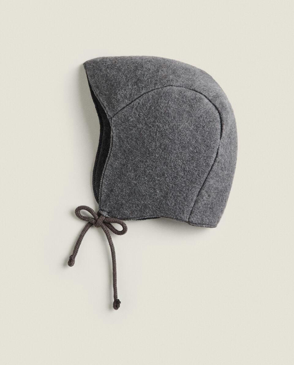 Gorro de lã cinza