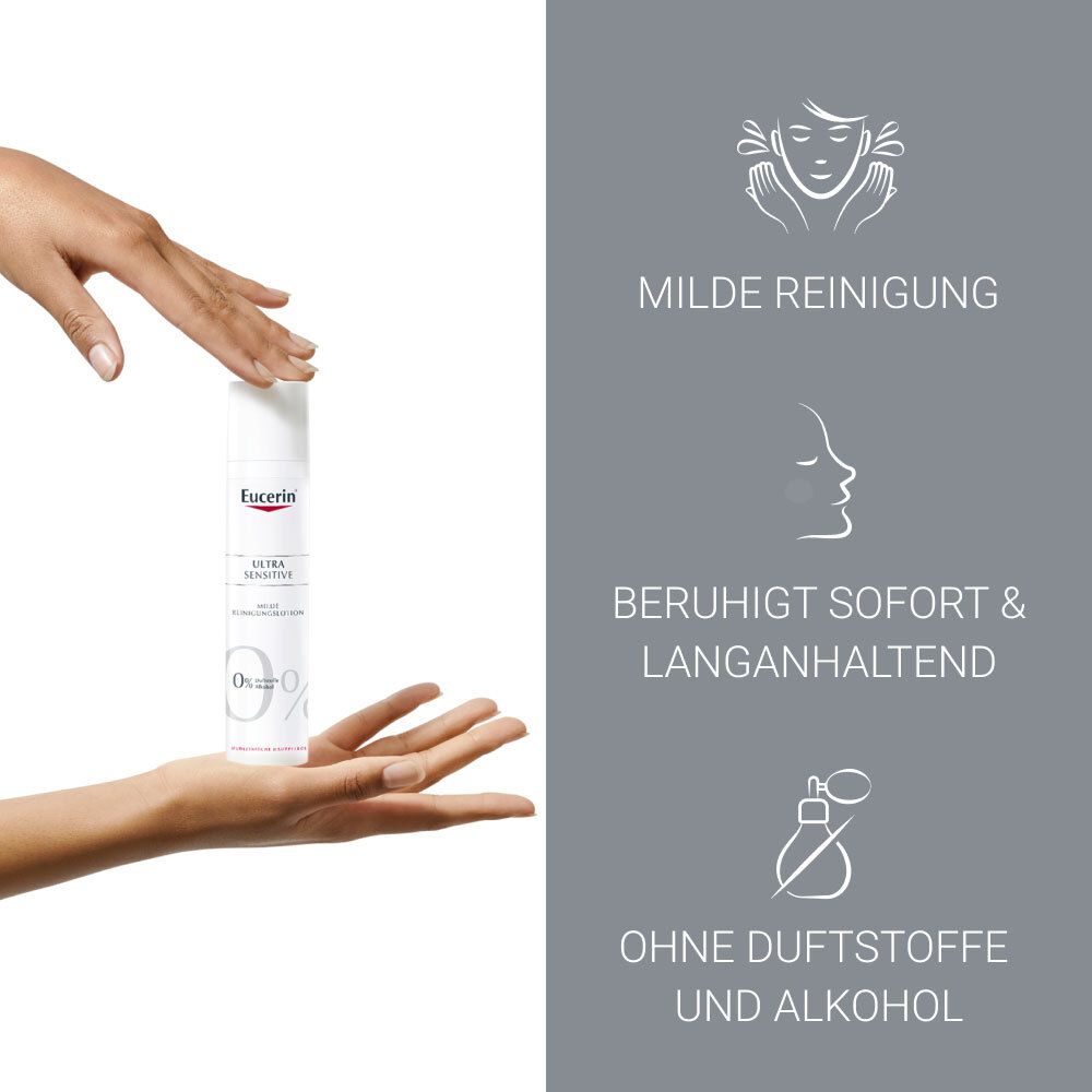 Eucerin® UltraSensitive Reinigungslotion – Reduziert Rötungen und beruhigt sehr empfindliche Haut