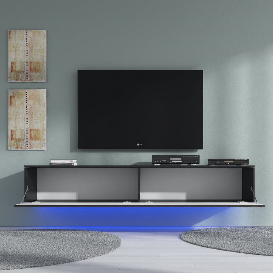 Dario - TV-Meubel met verlichting - Zwart - 180 cm