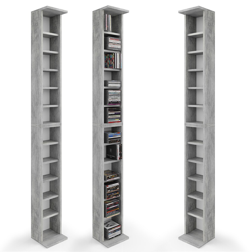 VICCO CD Regal DVD Ständer Beton Wandregal Hängeregal Bücherregal Büroregal