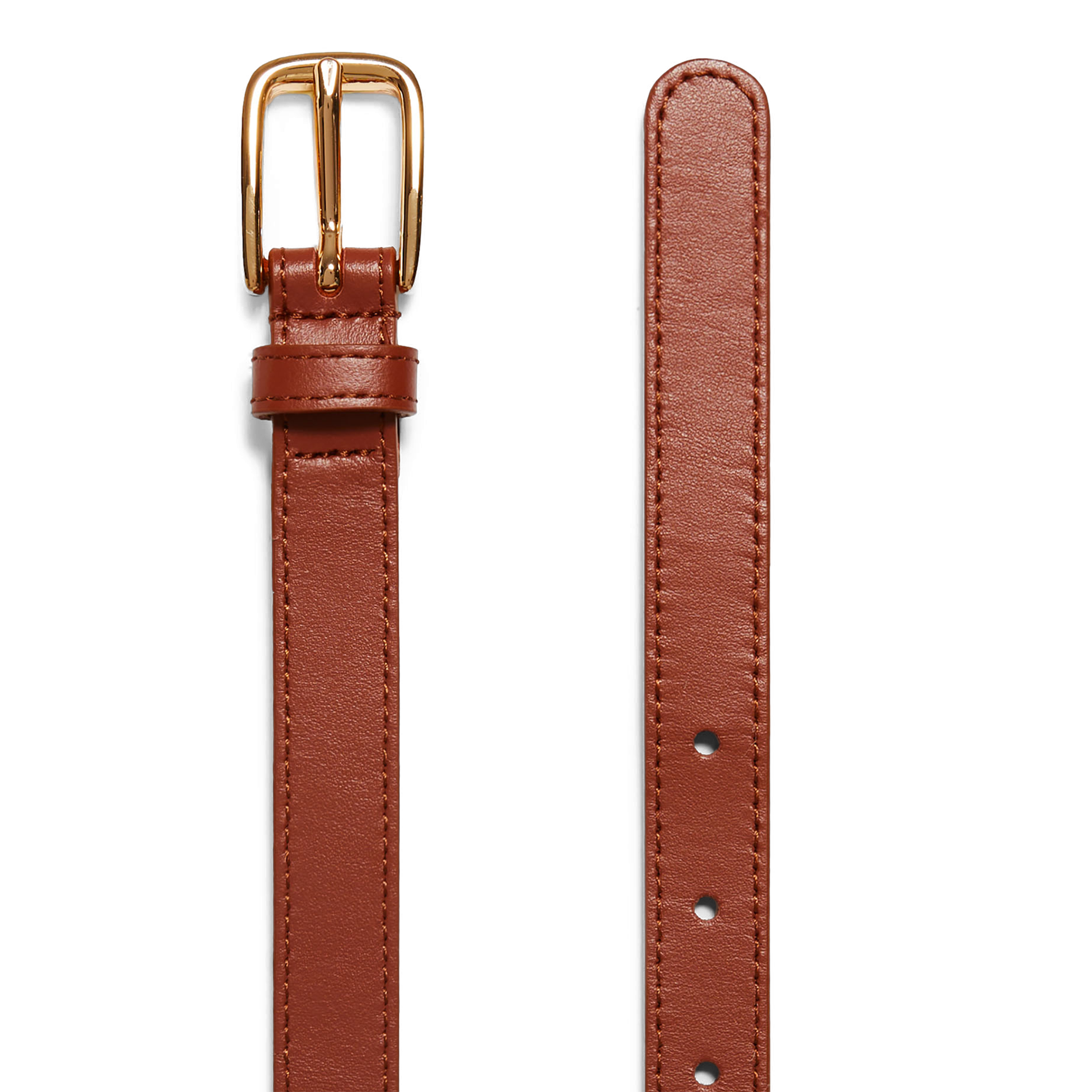 Ceinture boucle en cuir | Marron
