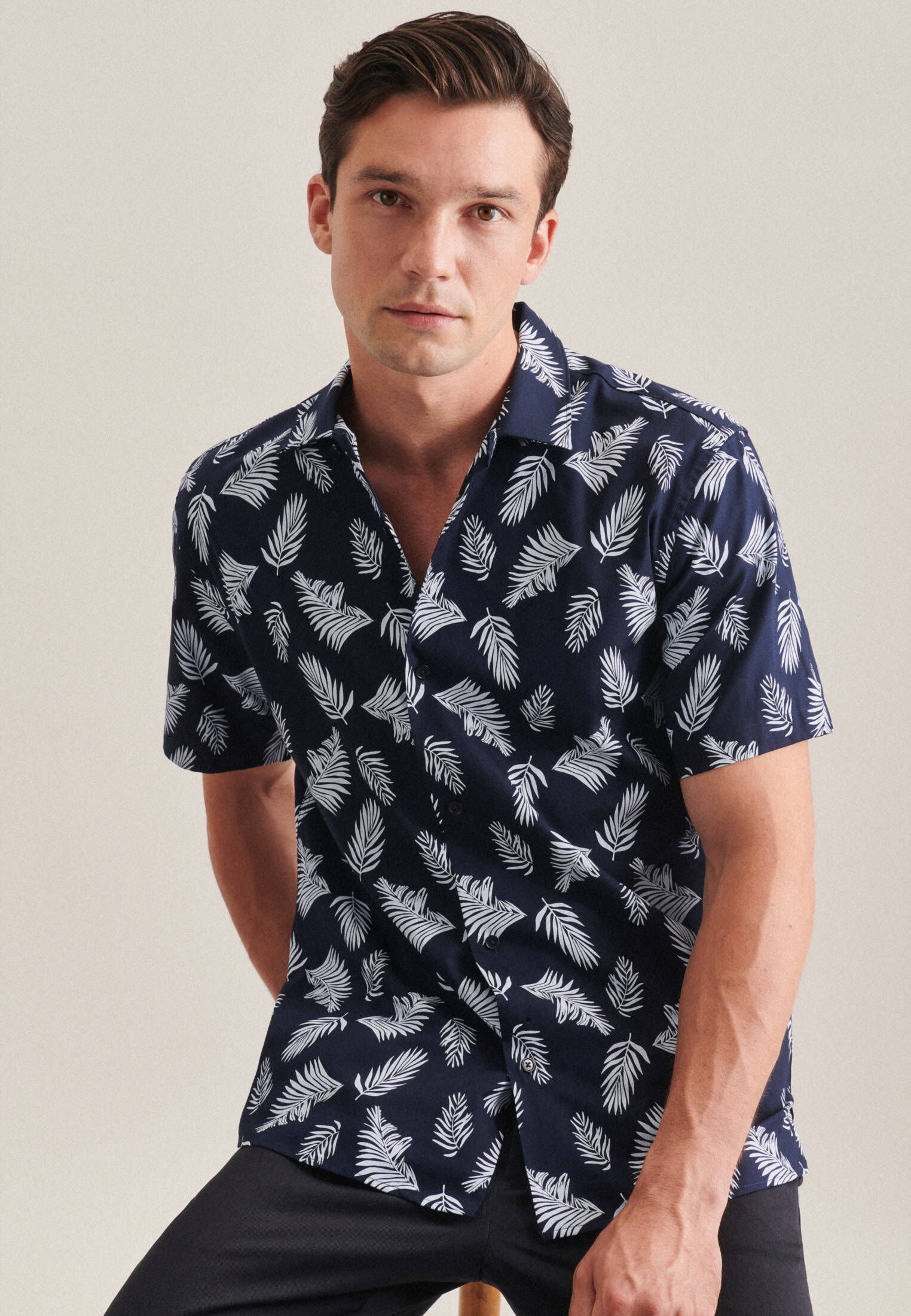 Seidensticker| Herren Casual Hemd Schwarze Rose