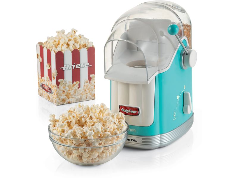 Ariete Popcorn Maschine Party Time ARI-2958-BL Blau/Weiss Popcornmaschine im Retro-Design