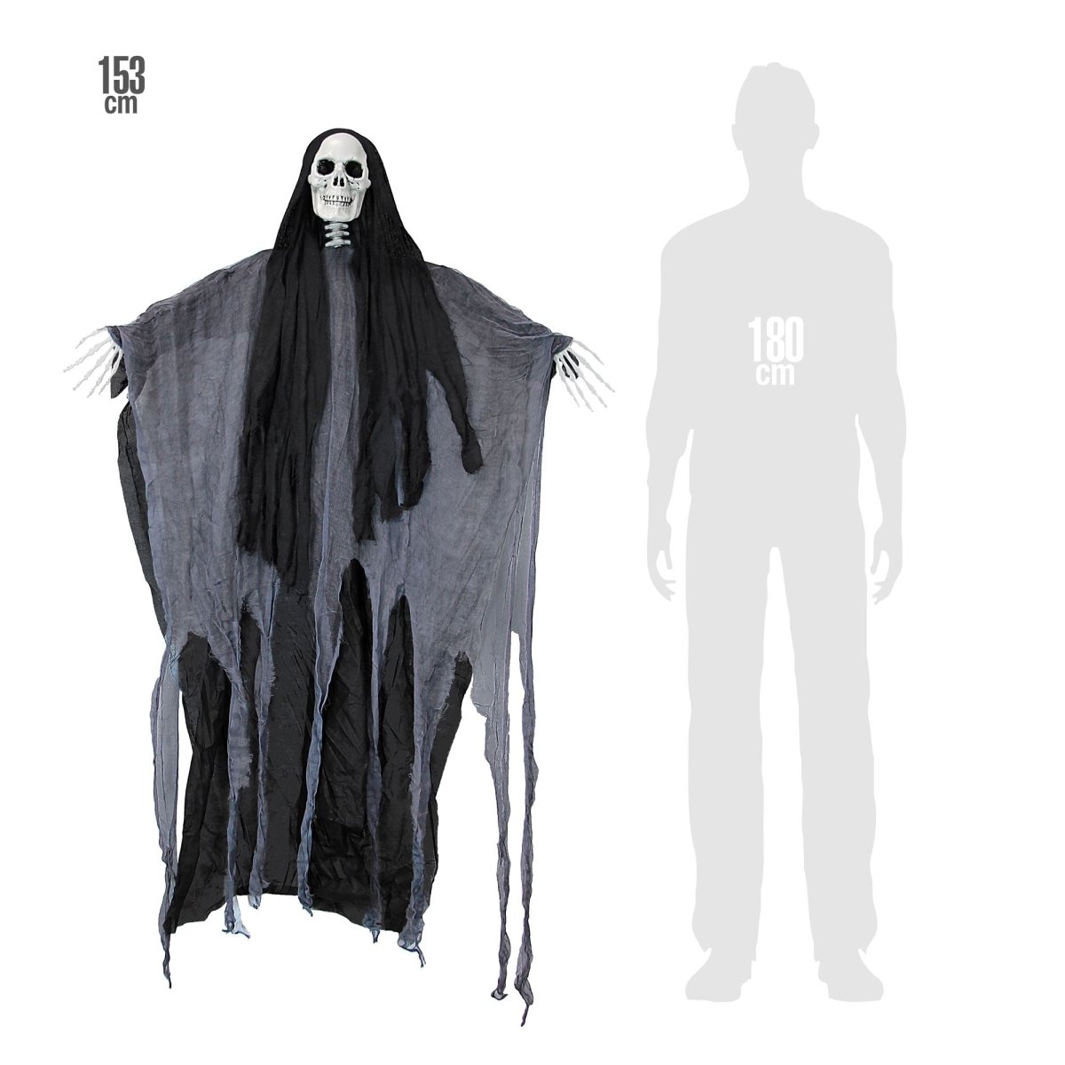 Halloween Pop Zwart Spook 1,53m