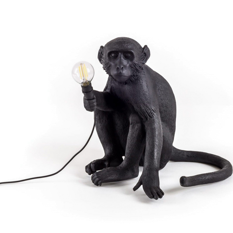 Seletti Monkey Sitting Outdoor tafellamp zwart