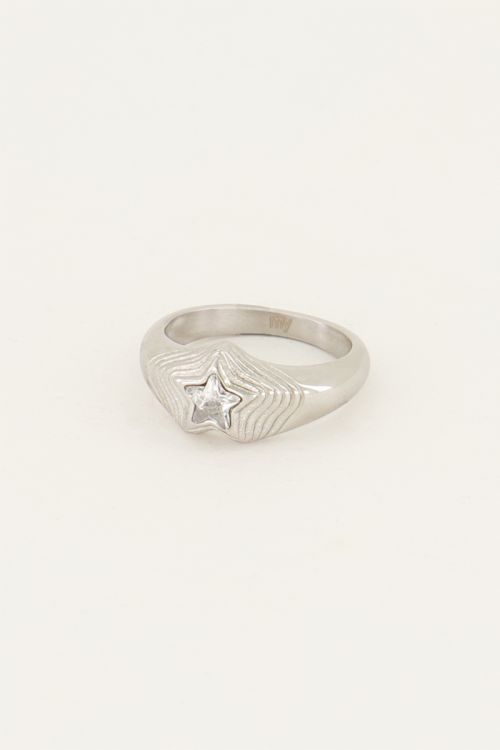 MOOD ring met transparante ster