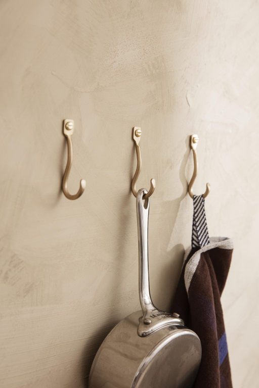 Ferm Living Curvature haak set van 3 messing