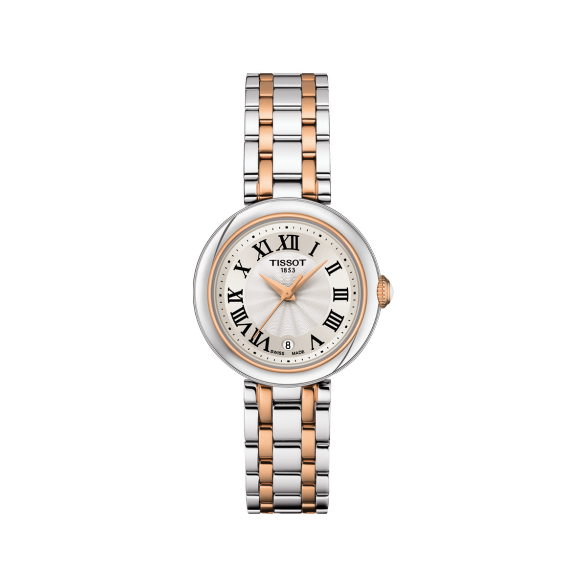 Montre Tissot femme acier bracelet acier bicolore rose
