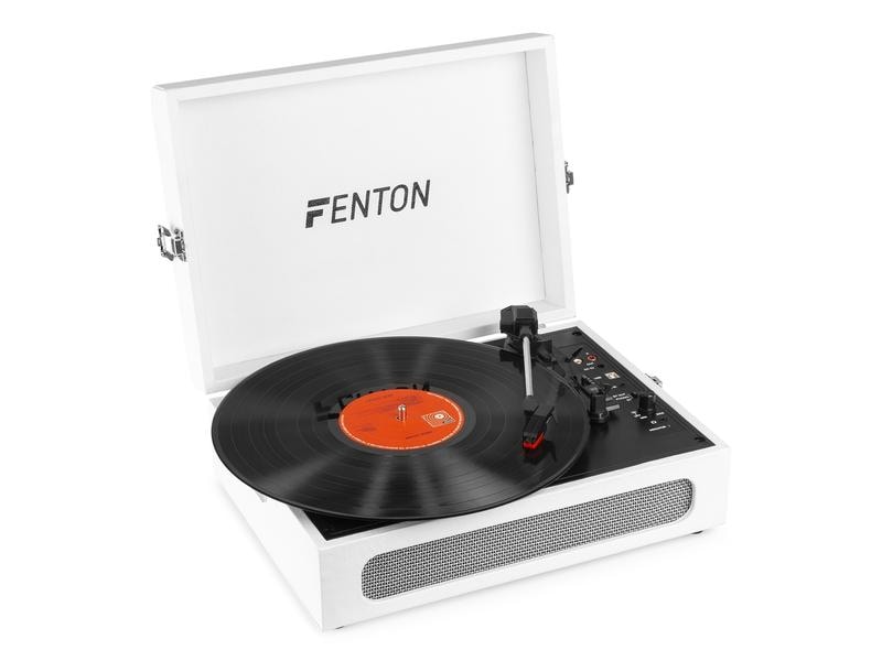 Fenton Plattenspieler mit Bluetooth RP118F Beige Hochwertiger Plattenspieler im Kofferdesign