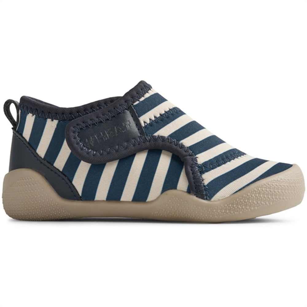Badesko Shawn Indigo Stripe - Wheat||Wheat Footwear → Luksusbaby.dk