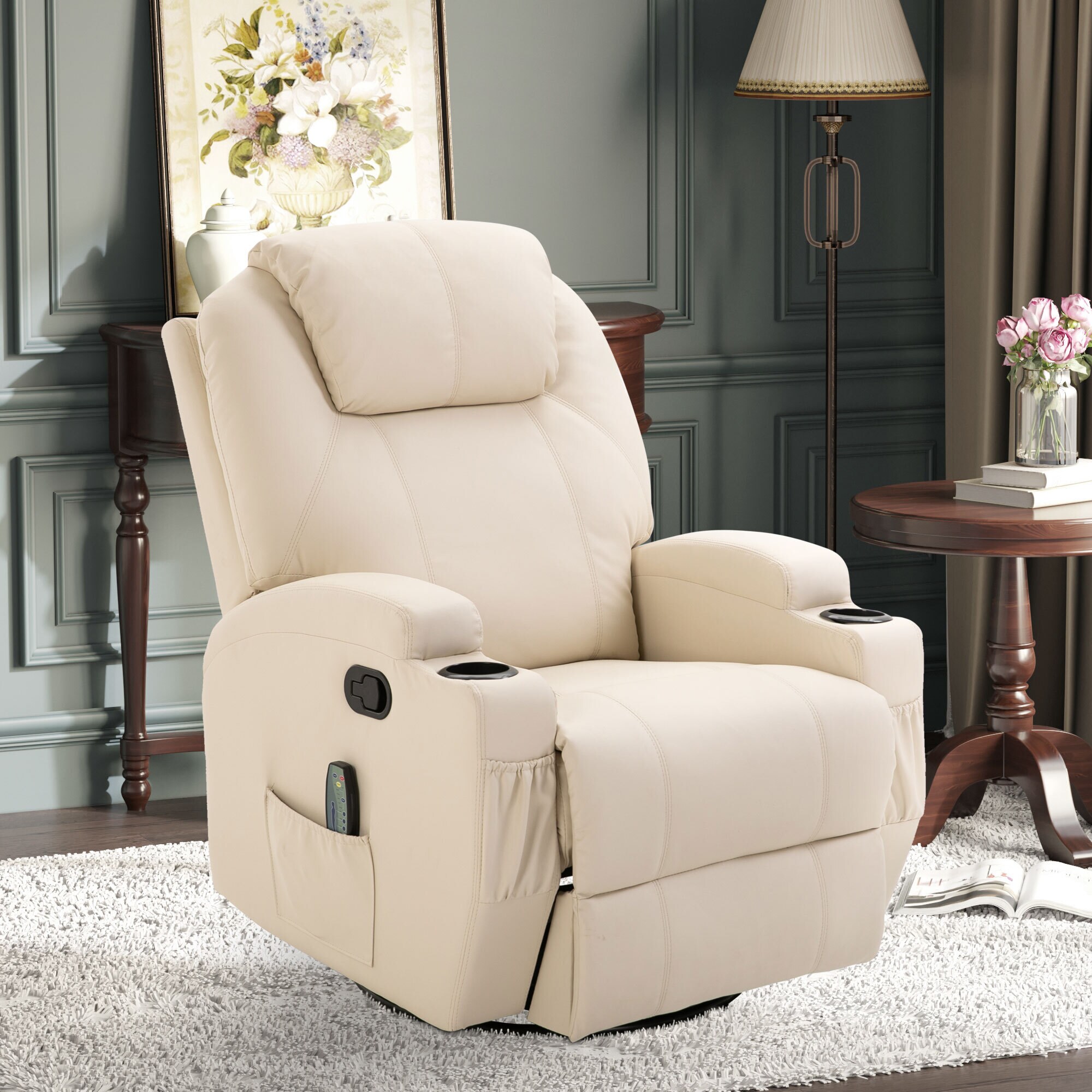 HOMCOM Massagesessel mit Liegefunktion 84 x 92 x 109 cm (BxTxH)
