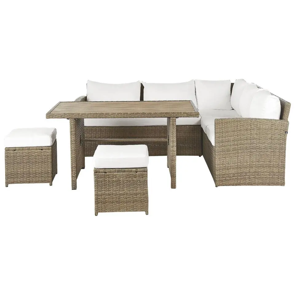 BARDI - Loungeset voor 5 - Wit - PE rotan