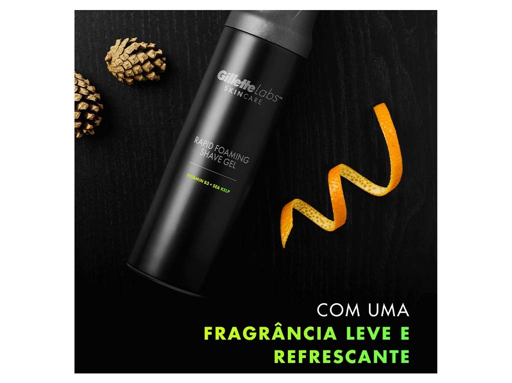 GEL DE BARBEAR COM ESPUMA RÁPIDA GILLETTE LABS 198 ML