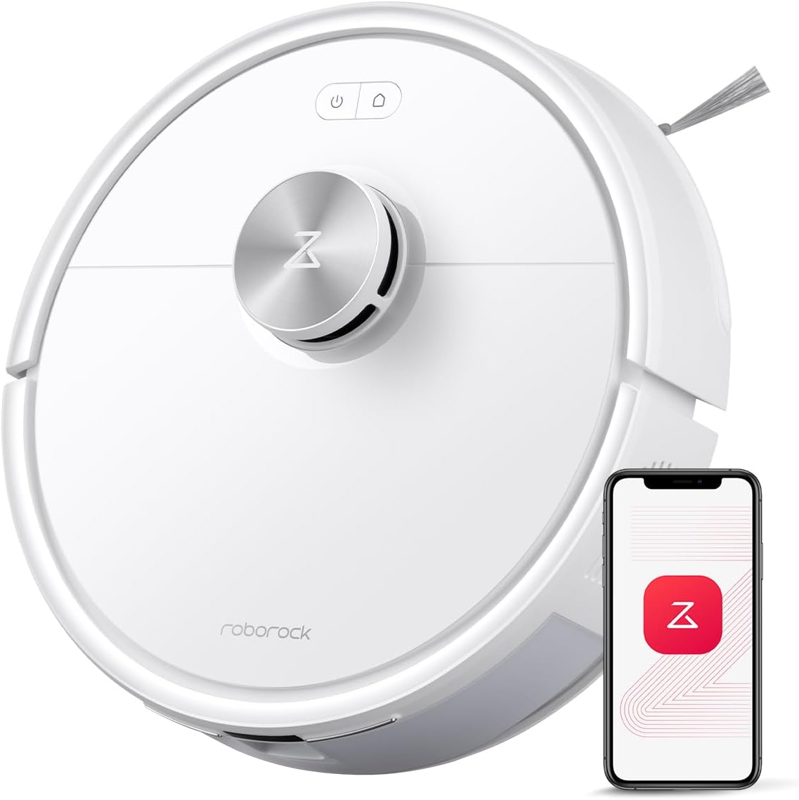 roborock Q7 M5 Saugroboter mit Wischfunktion, 10.000Pa Starker Saugkraft, Dual Anti-Tangle-System, 150Min Laufzeit, LiDAR Navigation, Staubsauger Roboter für Teppich, Tierhaare, APP Steuerung(Weiß)