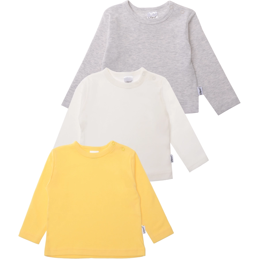 Liliput Langarmshirts im 3er Set gelb ecru grau-melange