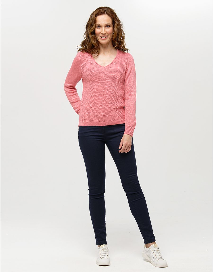 Pull maille corail irisé