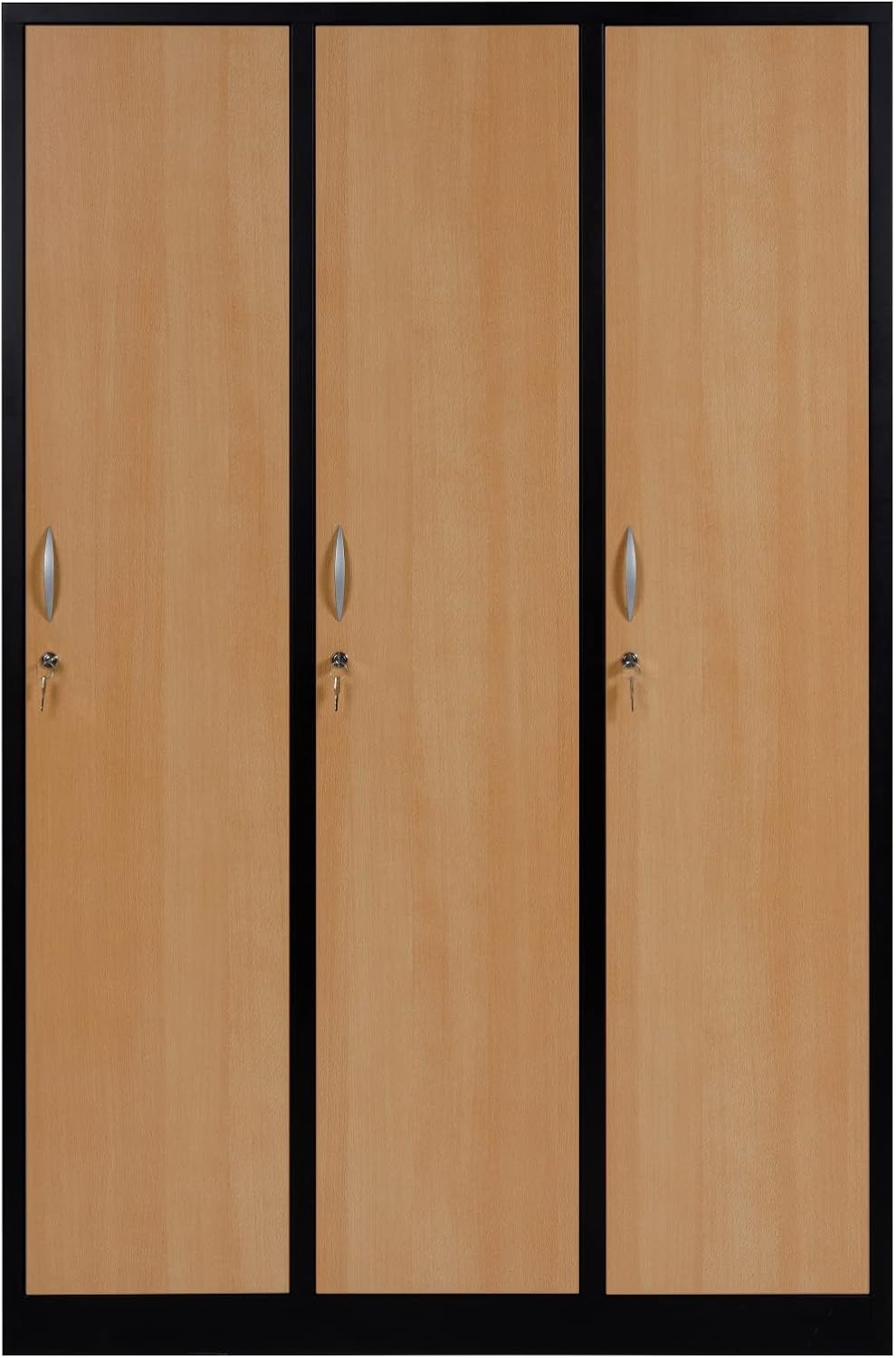 furni24 Garderobenschrank Schließfach Spind Umkleideschrank Kleiderschrank Abteilbreite 120 cm 3-türig fertig montiert Verschiedene Ausführungen verfügbar