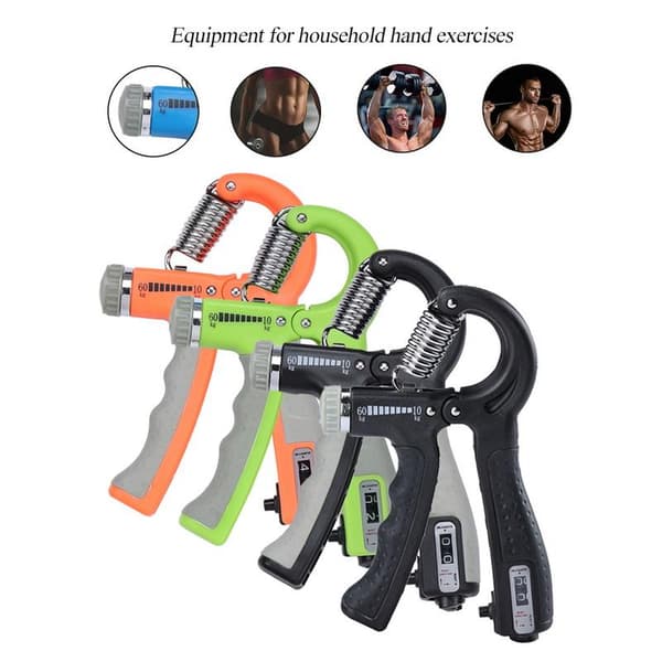 INF Håndgrepstrener med justerbar motstand 5-60 kg, 2-pakning Sort