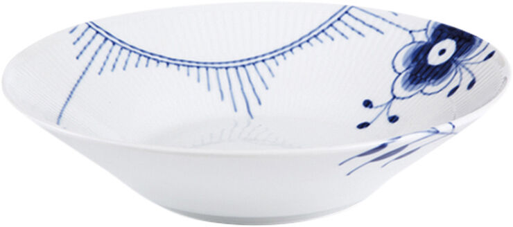 Royal Copenhagen Blå Mega Riflet 24 cm. dyb tallerken Hvid, blå