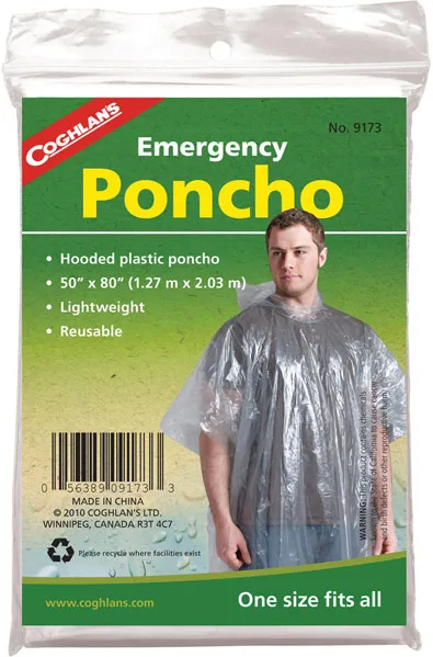 Coghlan's Emergency Poncho Clear Clear