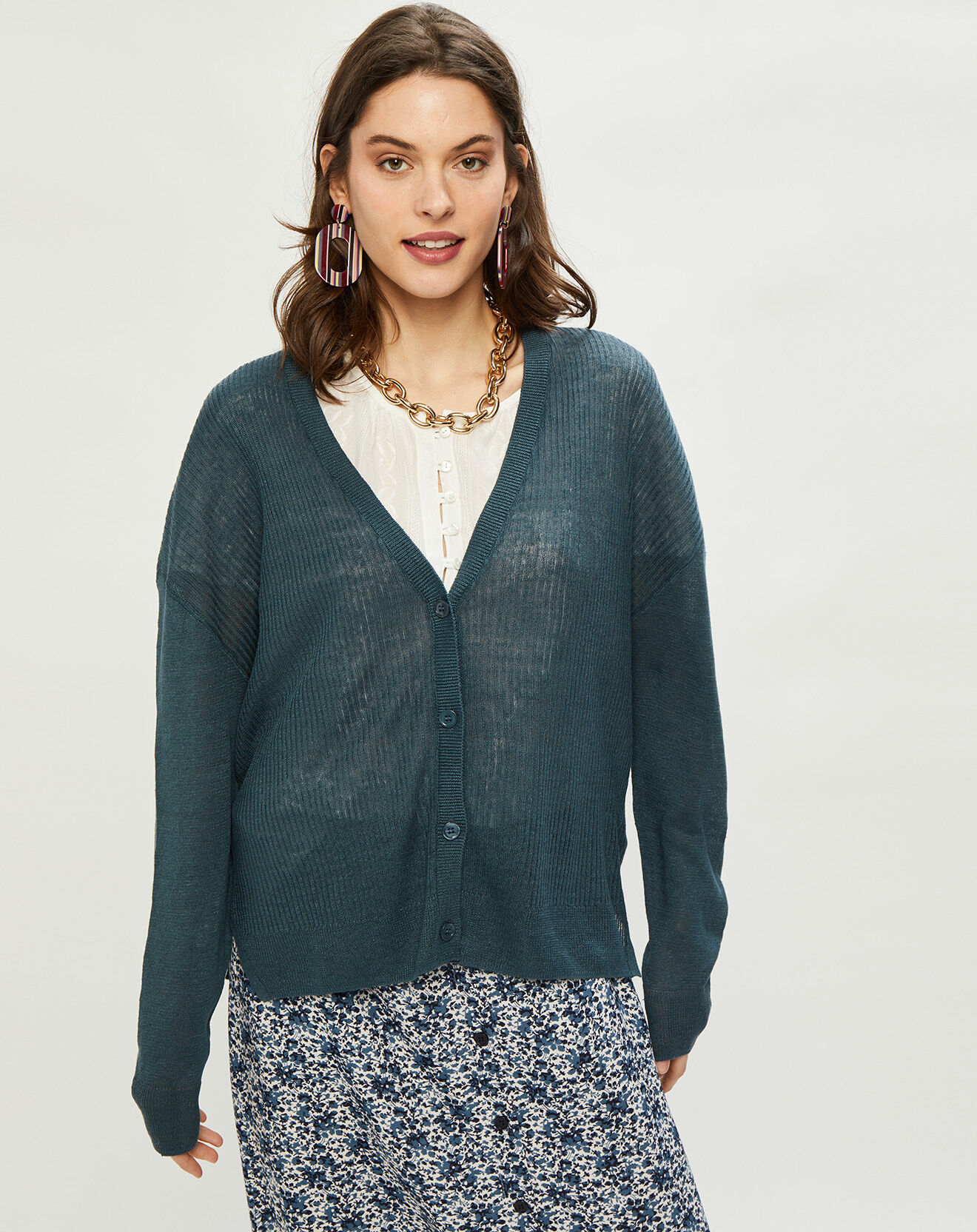Harris Wilson Gilet 100% Lin Theory argile