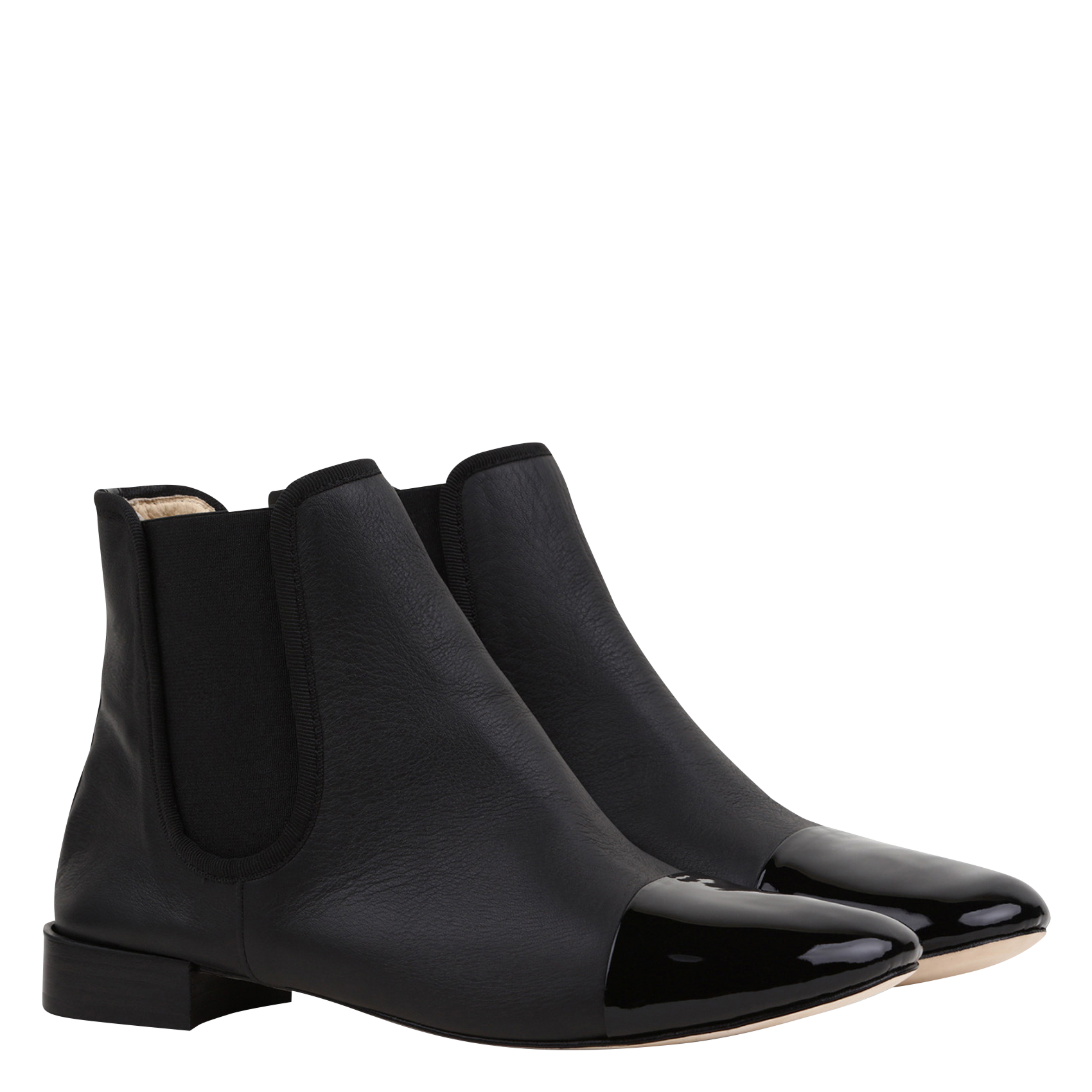 ELORA - Bottines plates en cuir| Noir