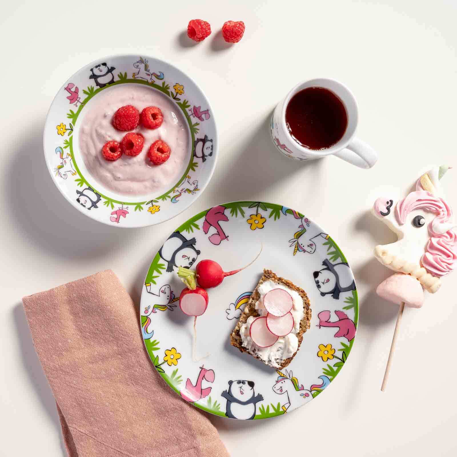 Leonardo Kindergeschirr Set Einhorn / Panda / Flamingo Bambini